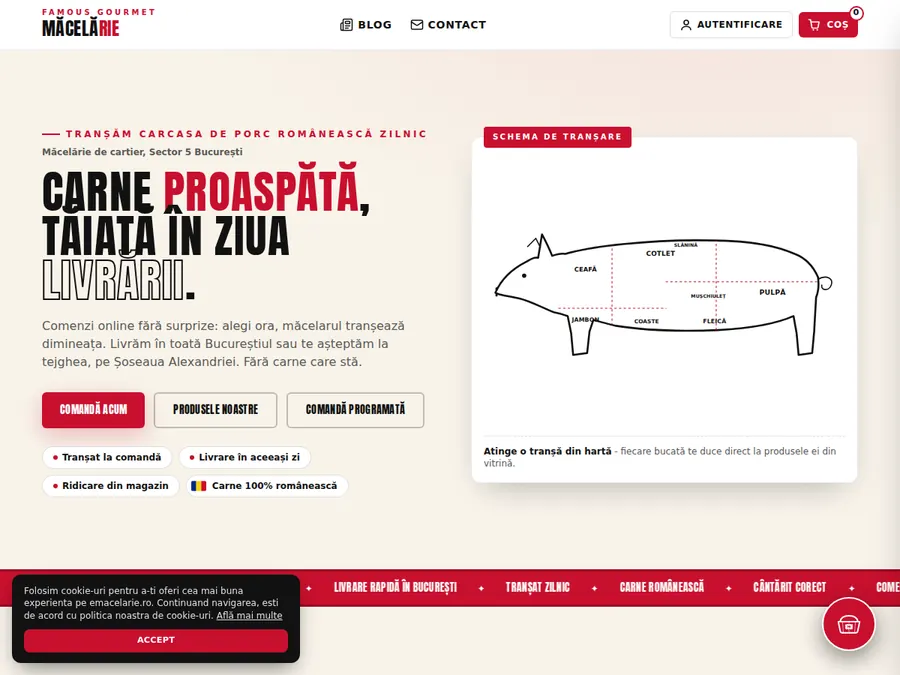 Captură a proiectului emacelarie.ro